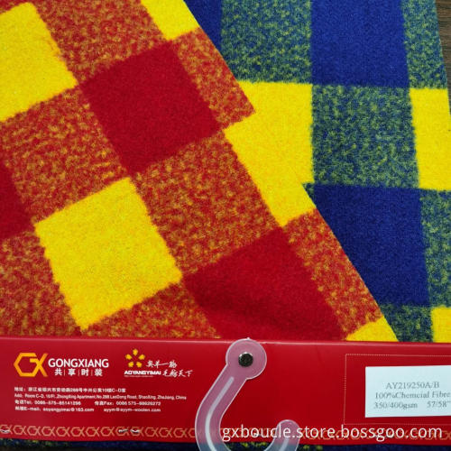Boucle fashion Plaid Brushed design fabric